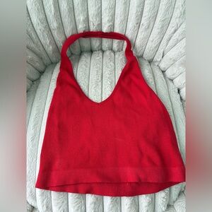 Forever 21 Red Ribbed Tank Top